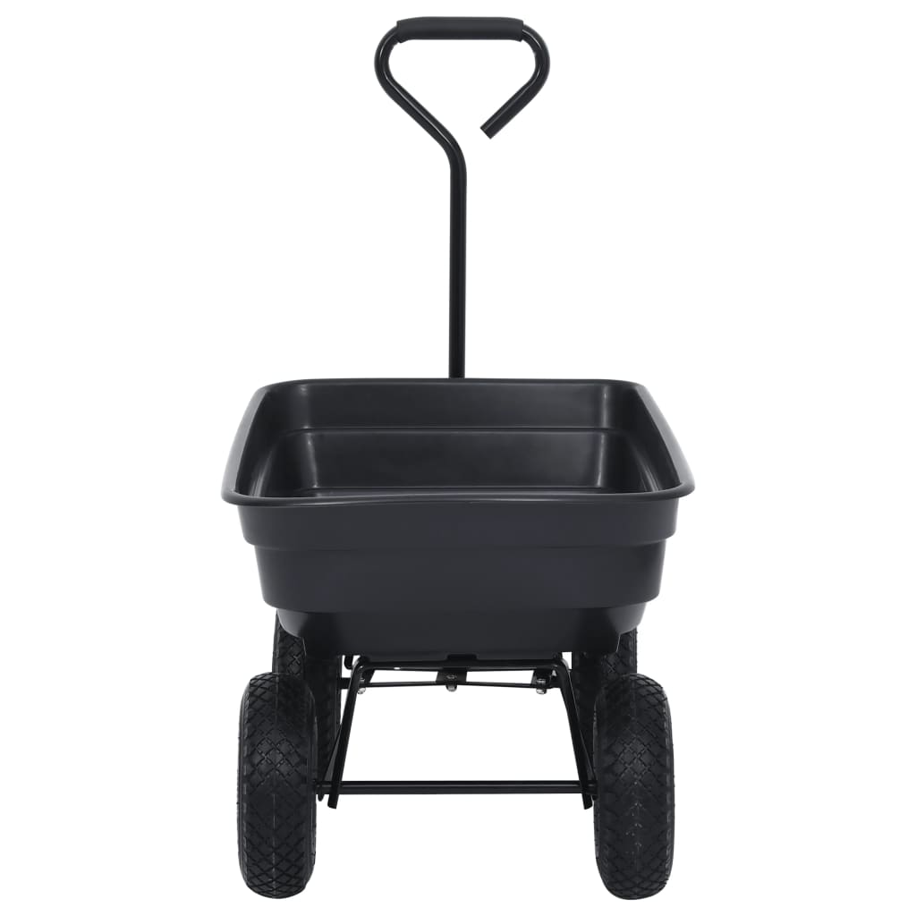 Carrinho de mão basculante para jardim 300 kg 75 L preto