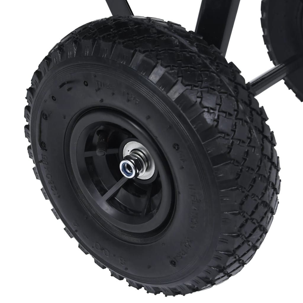 Carrinho de mão basculante para jardim 300 kg 75 L preto