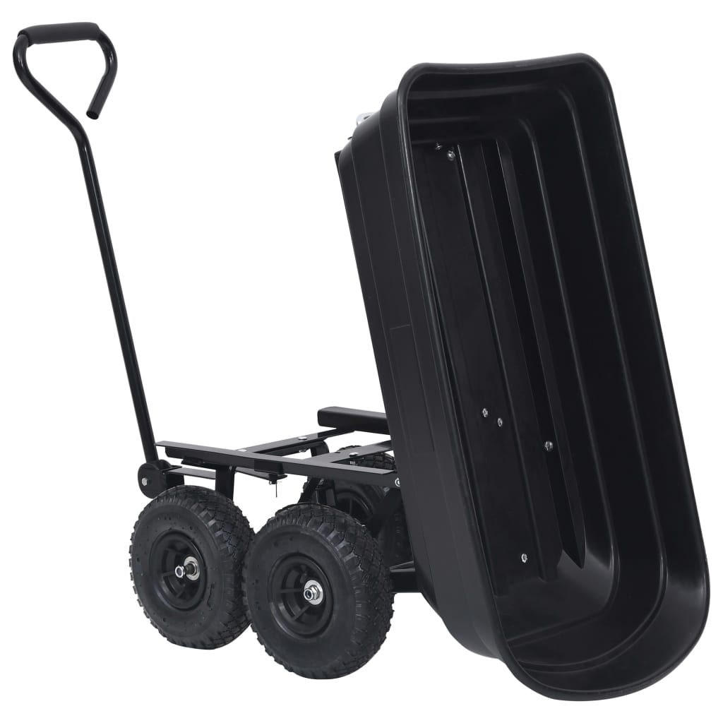 Carrinho de mão basculante para jardim 300 kg 75 L preto