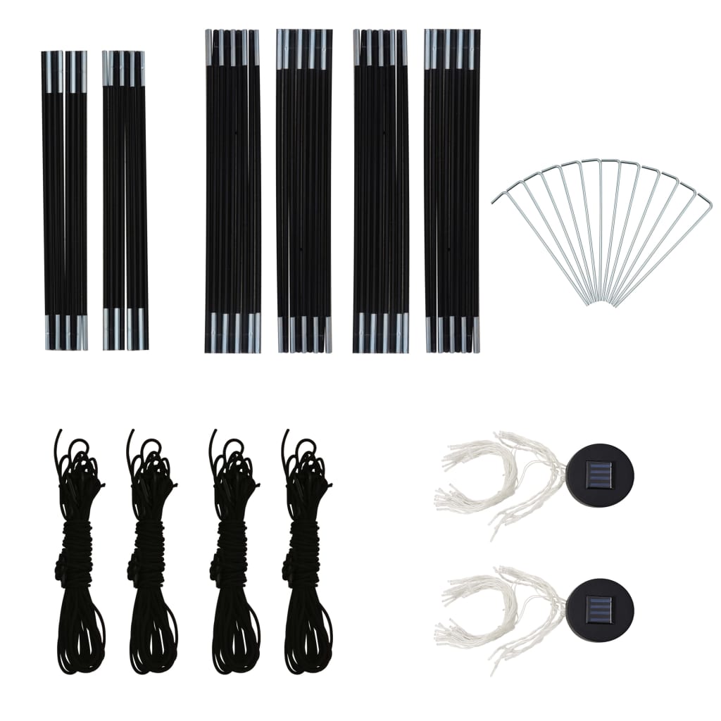 Tenda festas LED 4 paredes laterais 3,6x3,6x2,3 m cinza/laranja