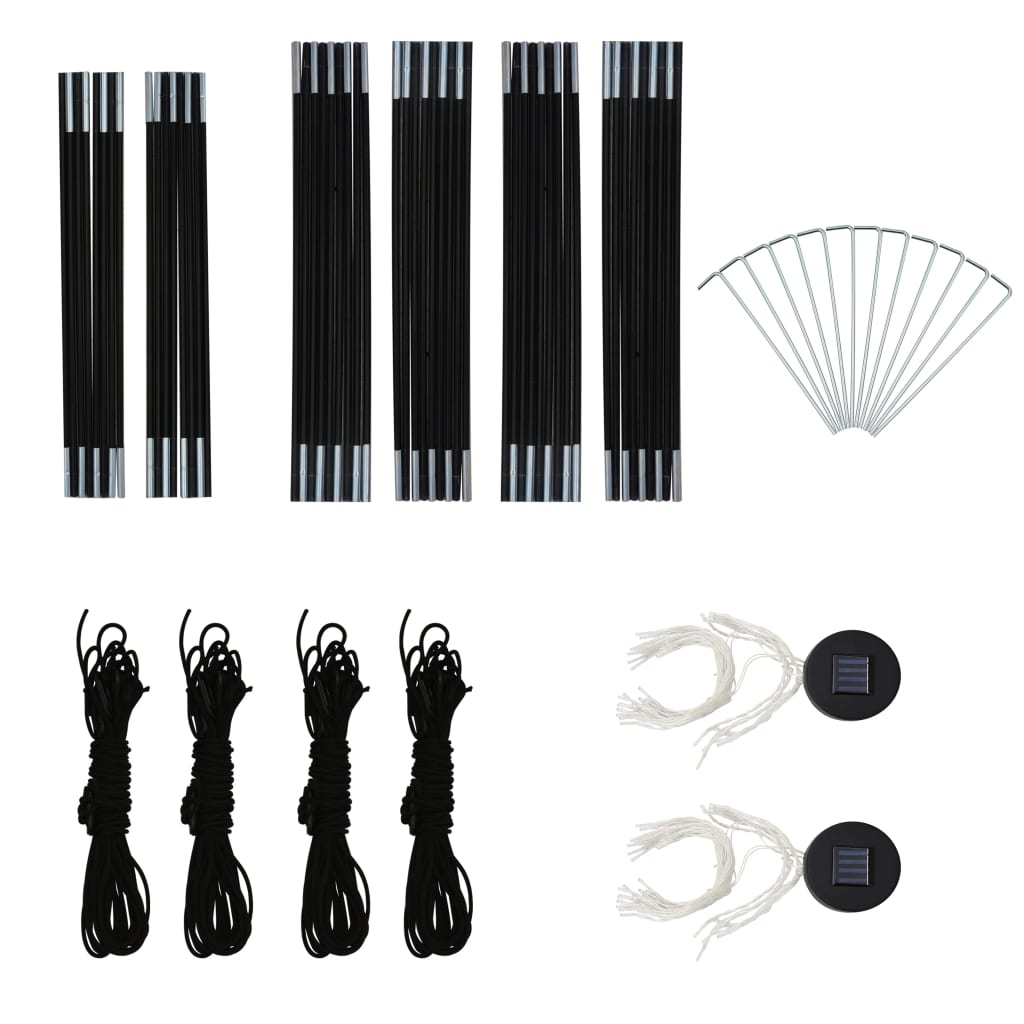 Tenda festas LED e 4 paredes laterais 3,6x3,6x2,3 m camuflagem