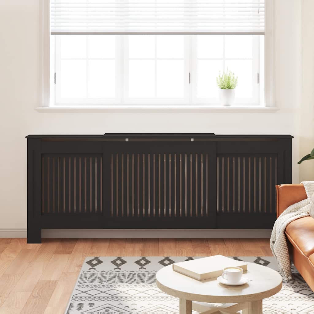 Cobertura de radiador MDF 205 cm preto