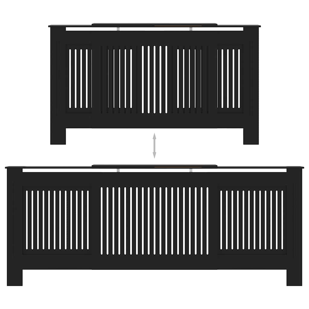 Cobertura de radiador MDF 205 cm preto