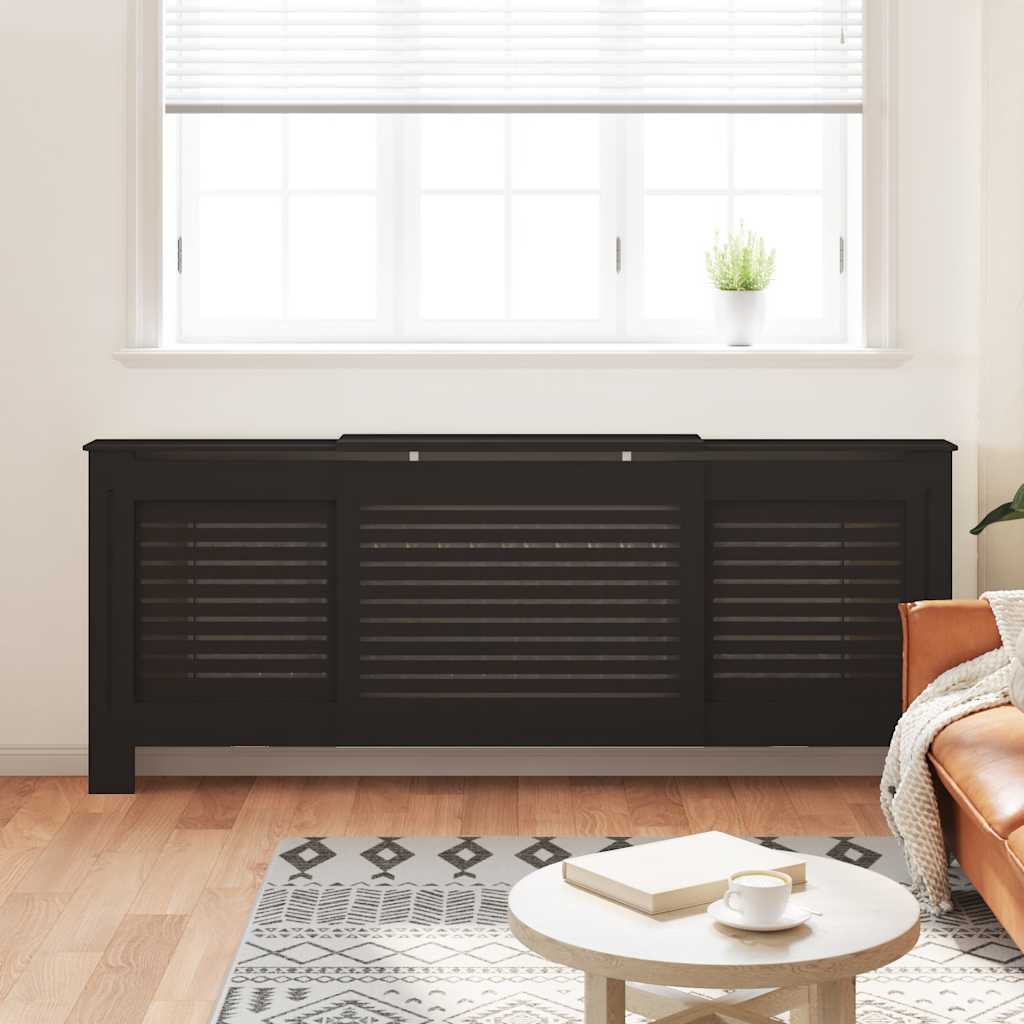 Cobertura de radiador MDF 205 cm preto