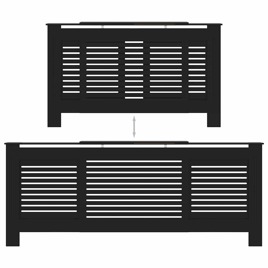 Cobertura de radiador MDF 205 cm preto