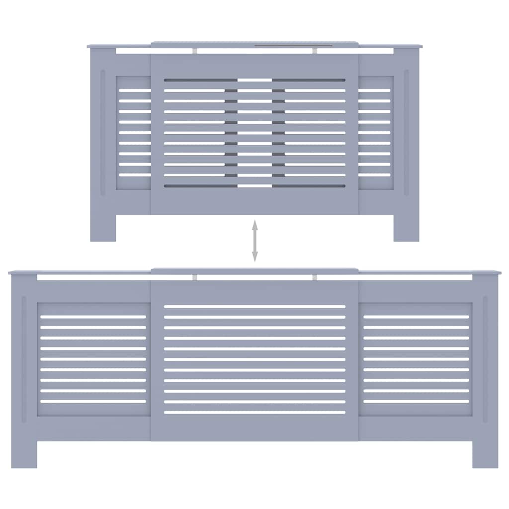 Cobertura de radiador MDF 205 cm cinzento