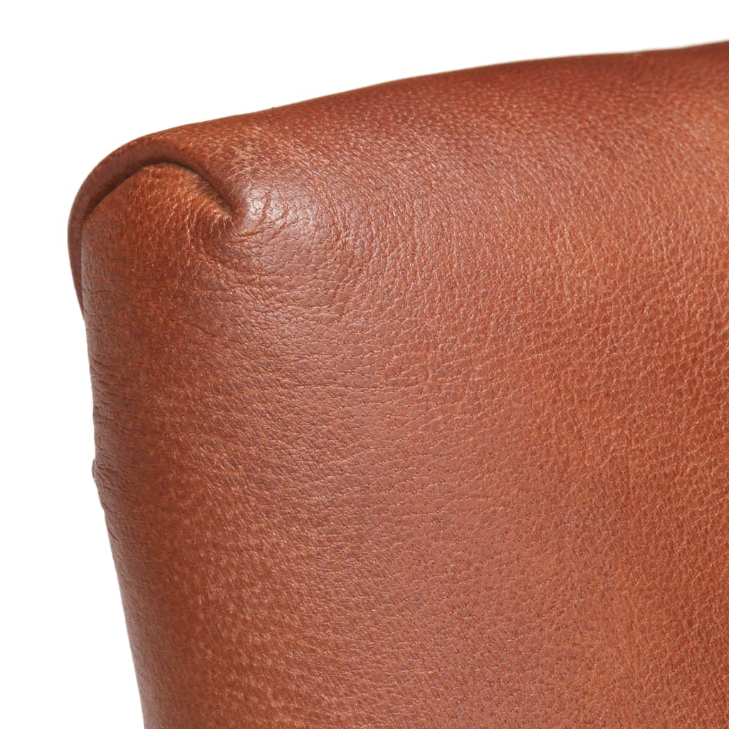 Cadeiras de jantar 4 pcs couro de cabra genuíno castanho