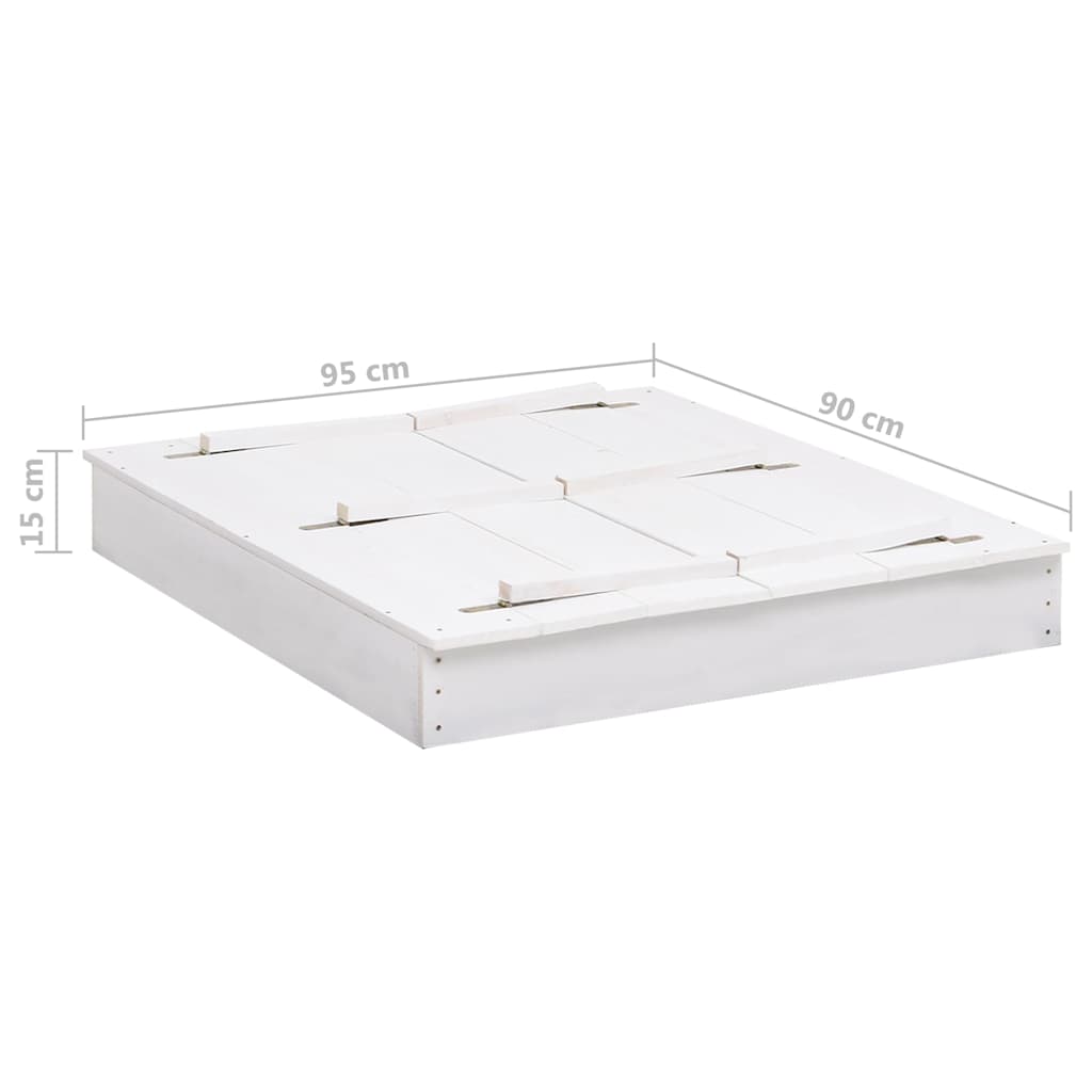 Caixa de areia 95x90x15 cm madeira de abeto branco