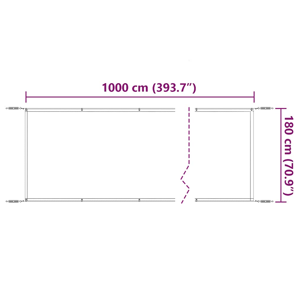 Toldo vertical 180x1000 cm tecido oxford azul