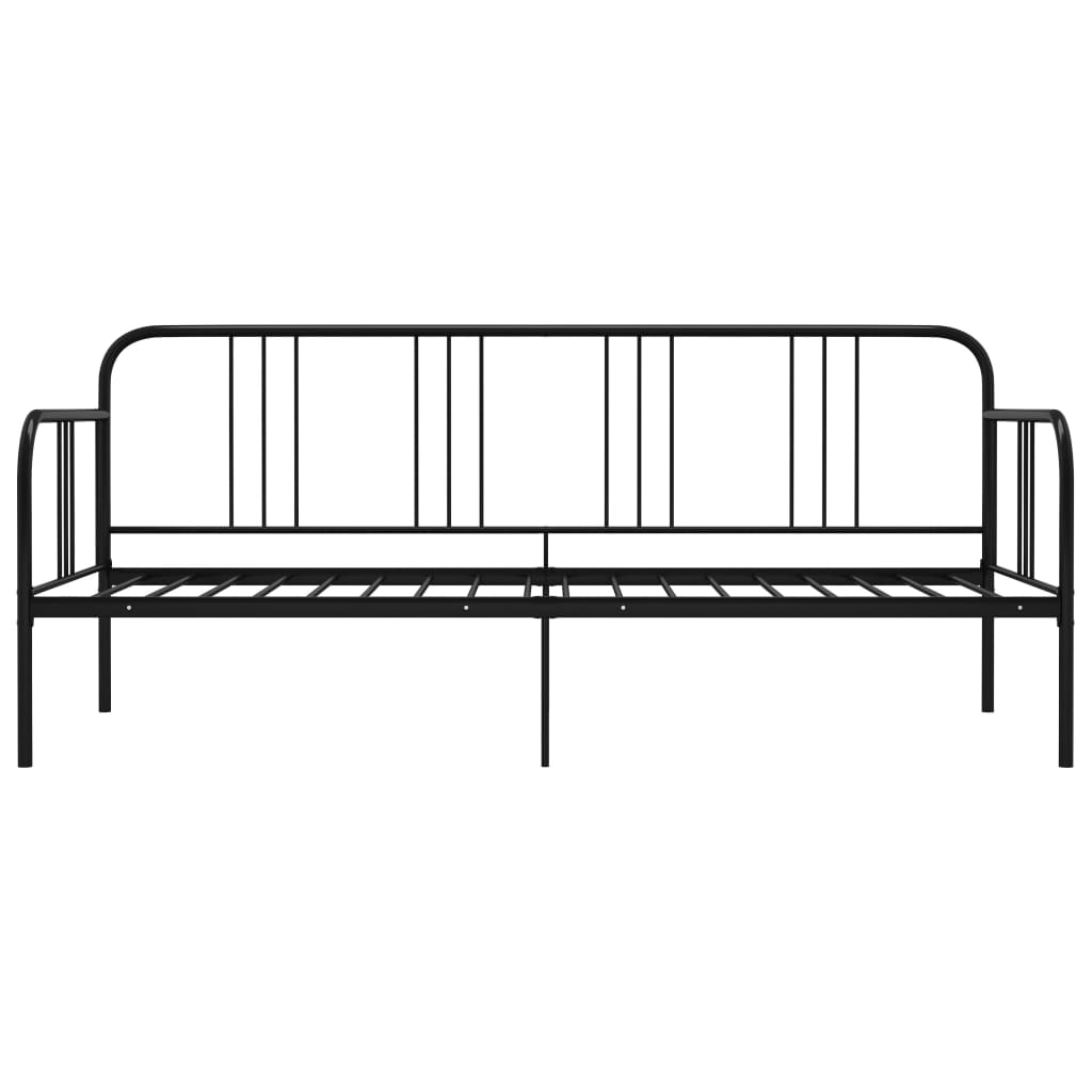 Sofá-cama 90x200 cm metal preto