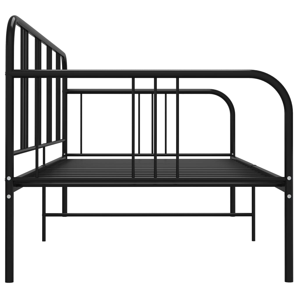Sofá-cama 90x200 cm metal preto