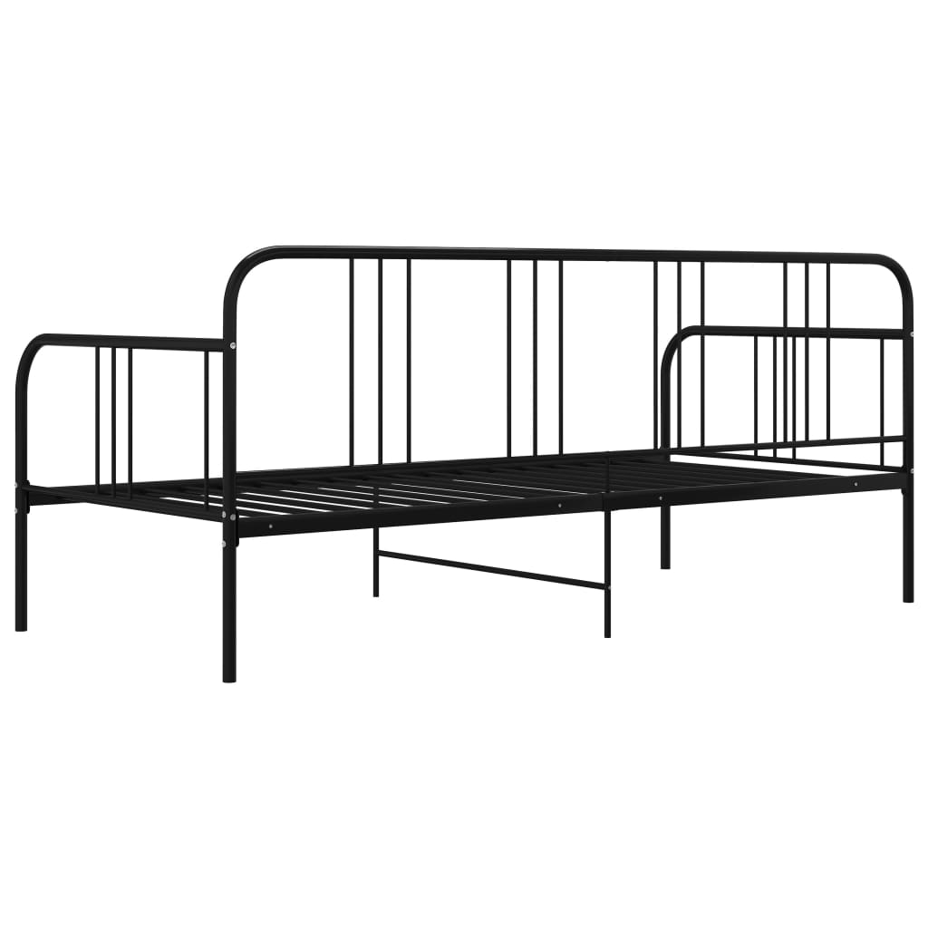 Sofá-cama 90x200 cm metal preto
