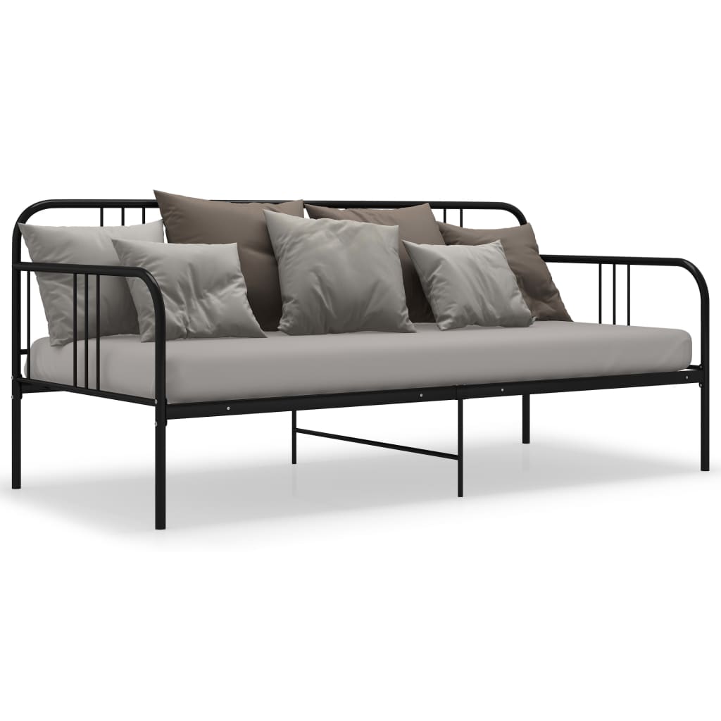Sofá-cama 90x200 cm metal preto