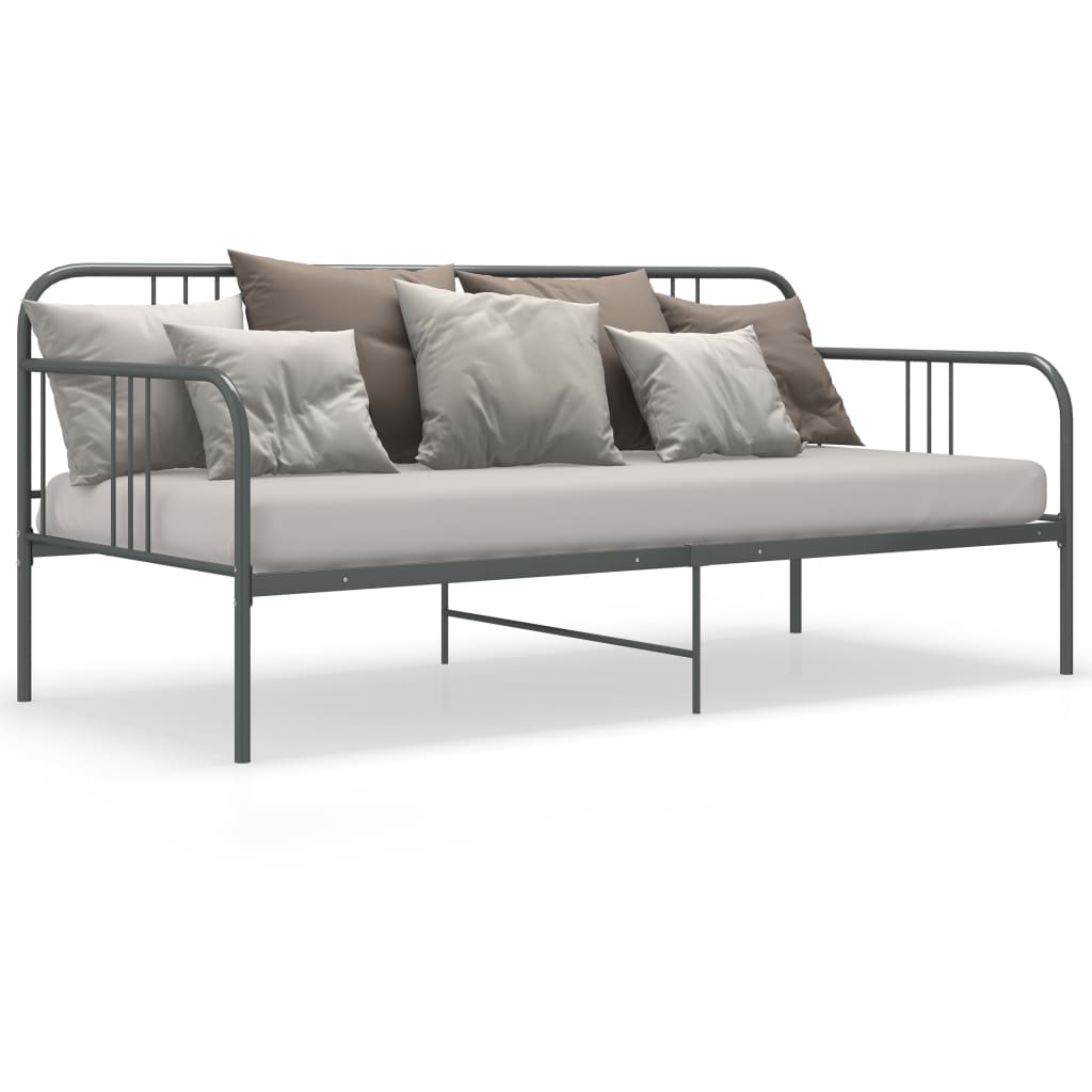 Sofá-cama 90x200 cm metal cinzento