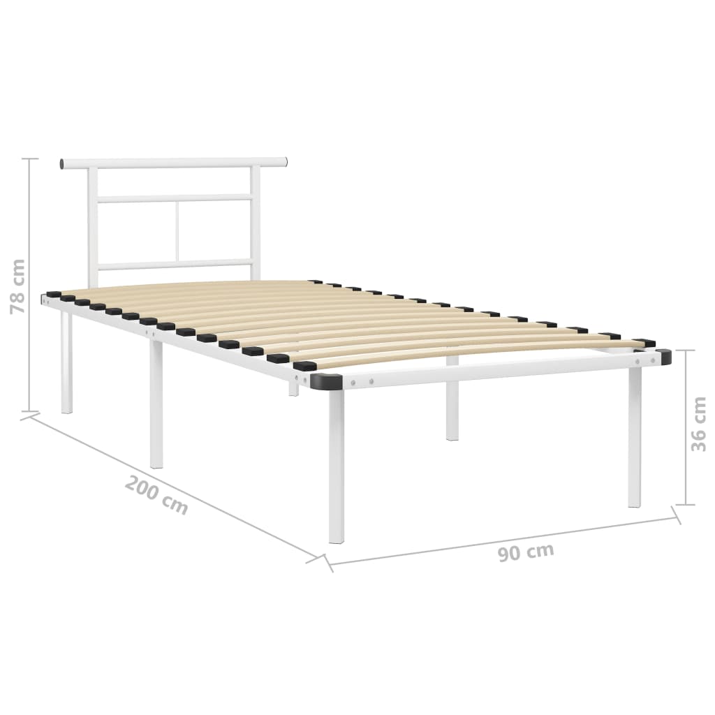 Estrutura de cama metal 90x200 cm branco