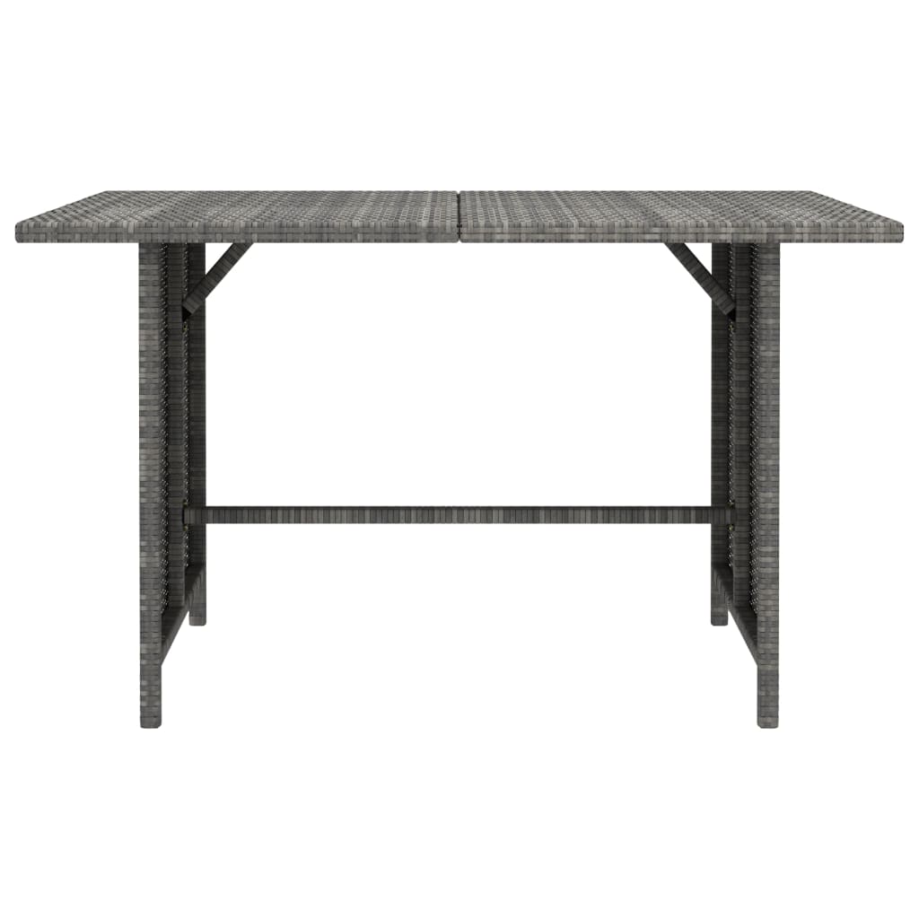 Mesa de jantar para jardim 110x70x65 cm vime PE cinzento