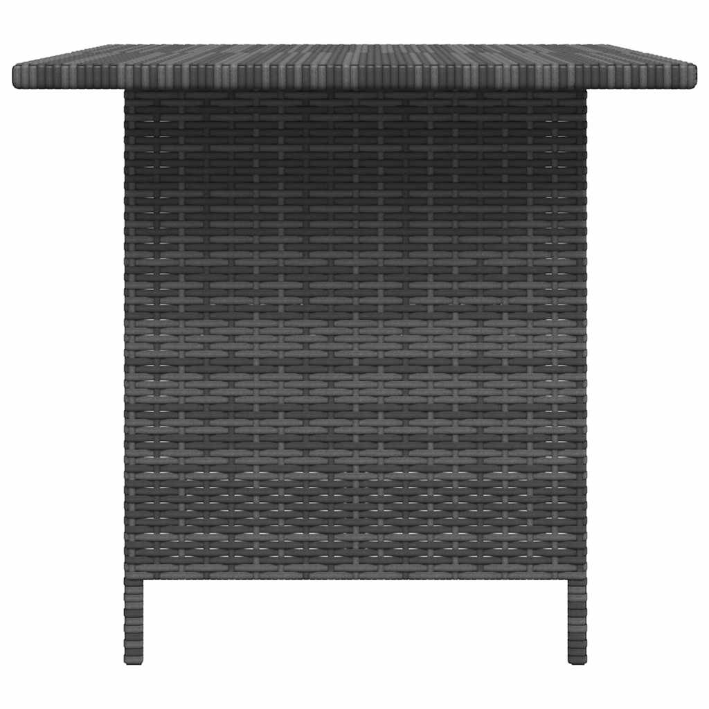 Mesa de jantar para jardim 110x70x65 cm vime PE cinzento
