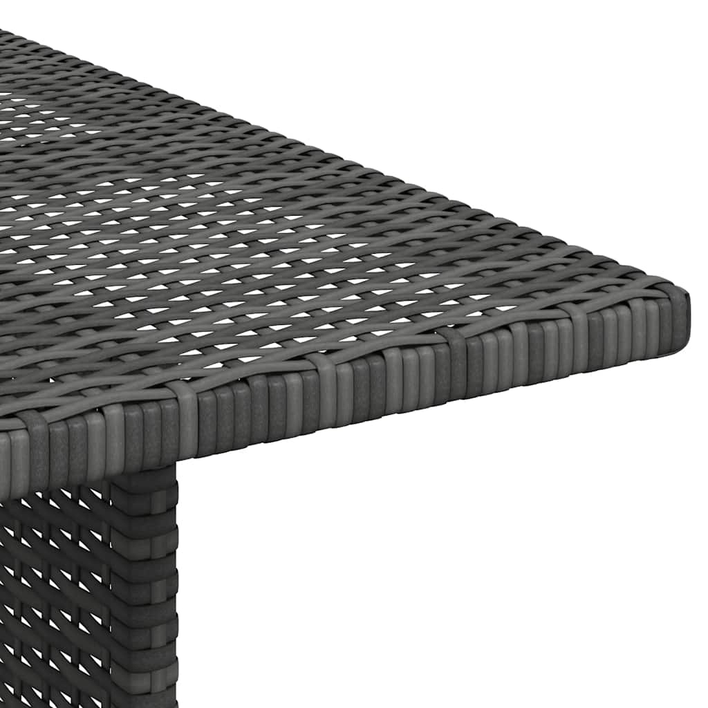 Mesa de jantar para jardim 110x70x65 cm vime PE cinzento