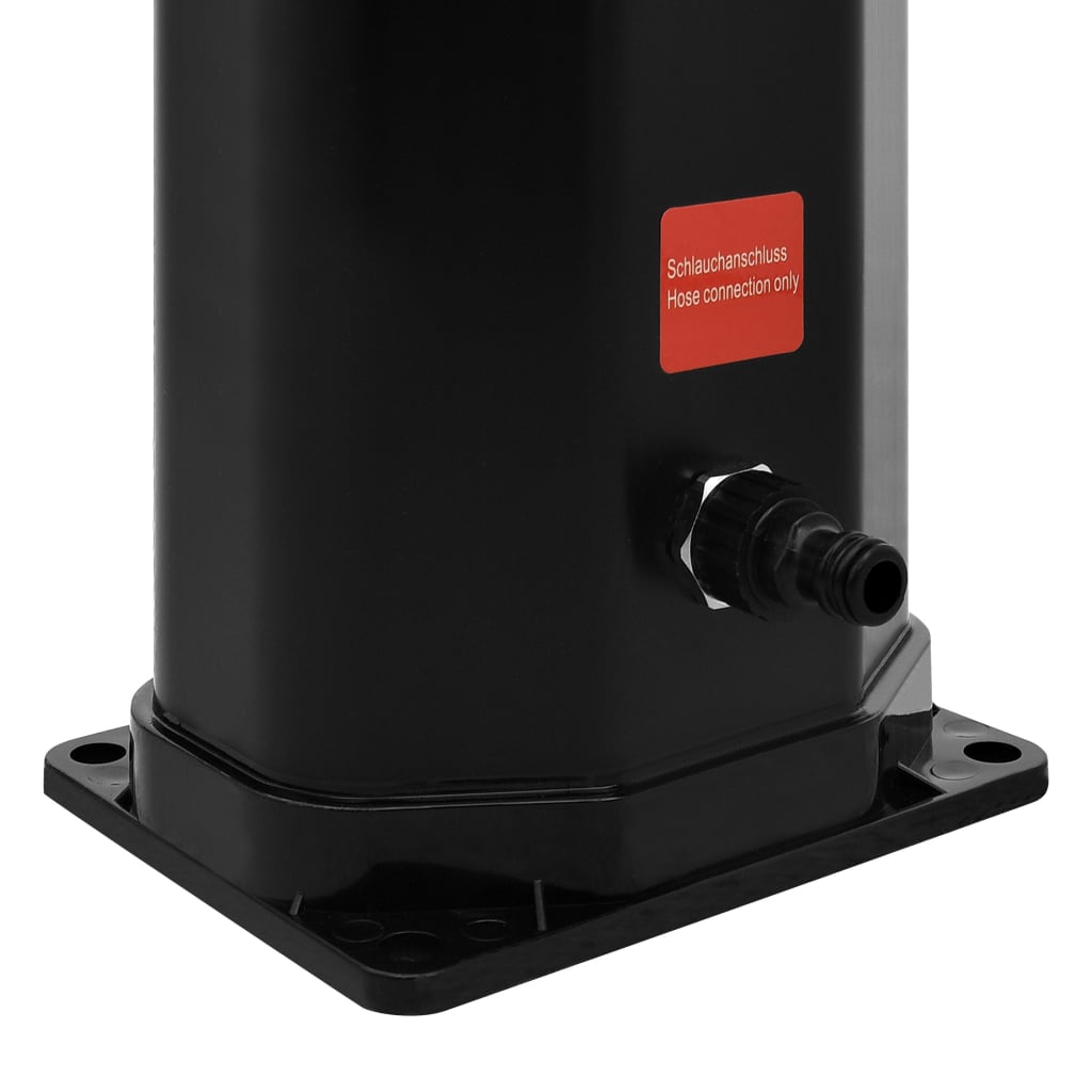 Chuveiro solar de exterior c/ cabeça e torneira 35 L preto
