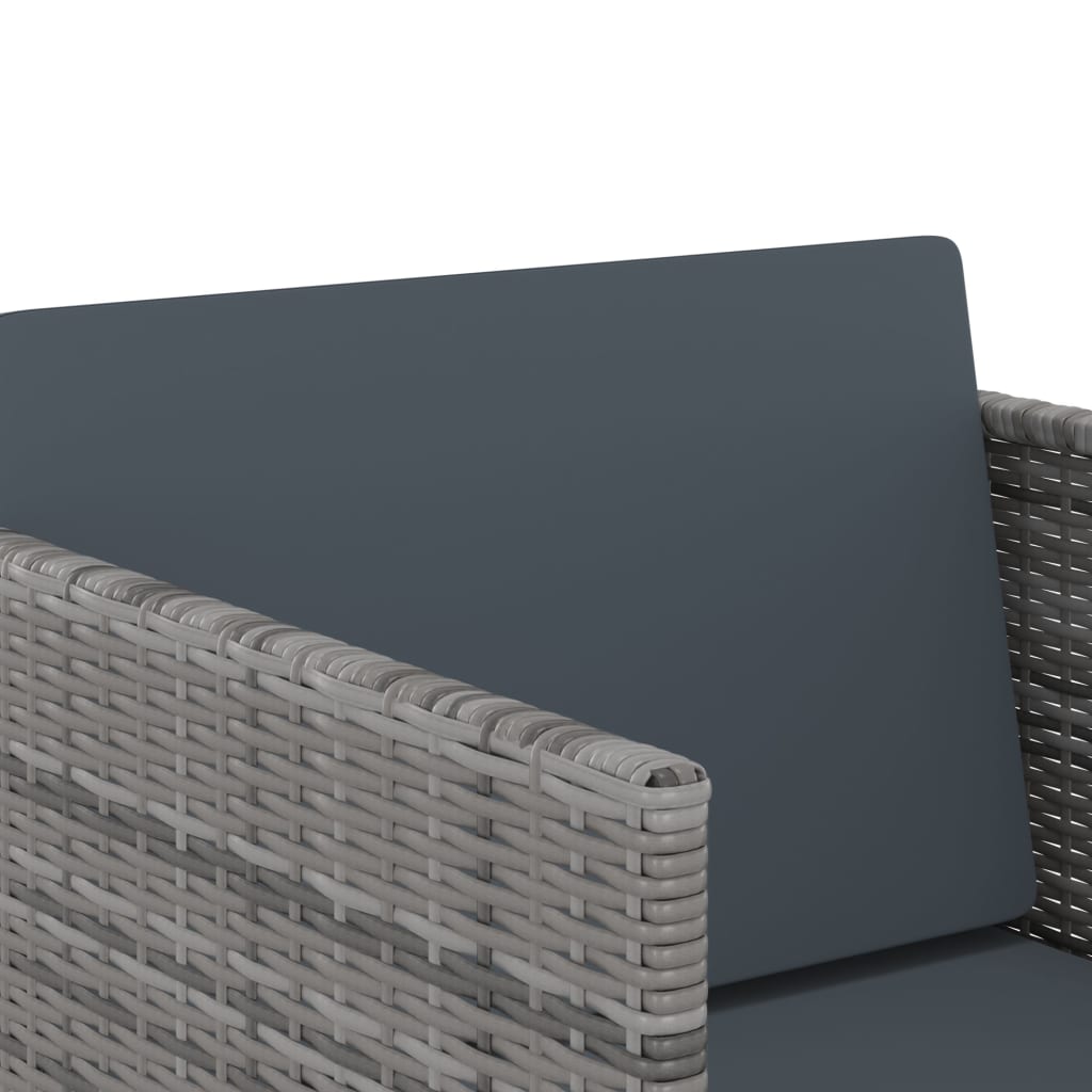 13 pcs conjunto jantar exterior com almofadões vime PE cinzento