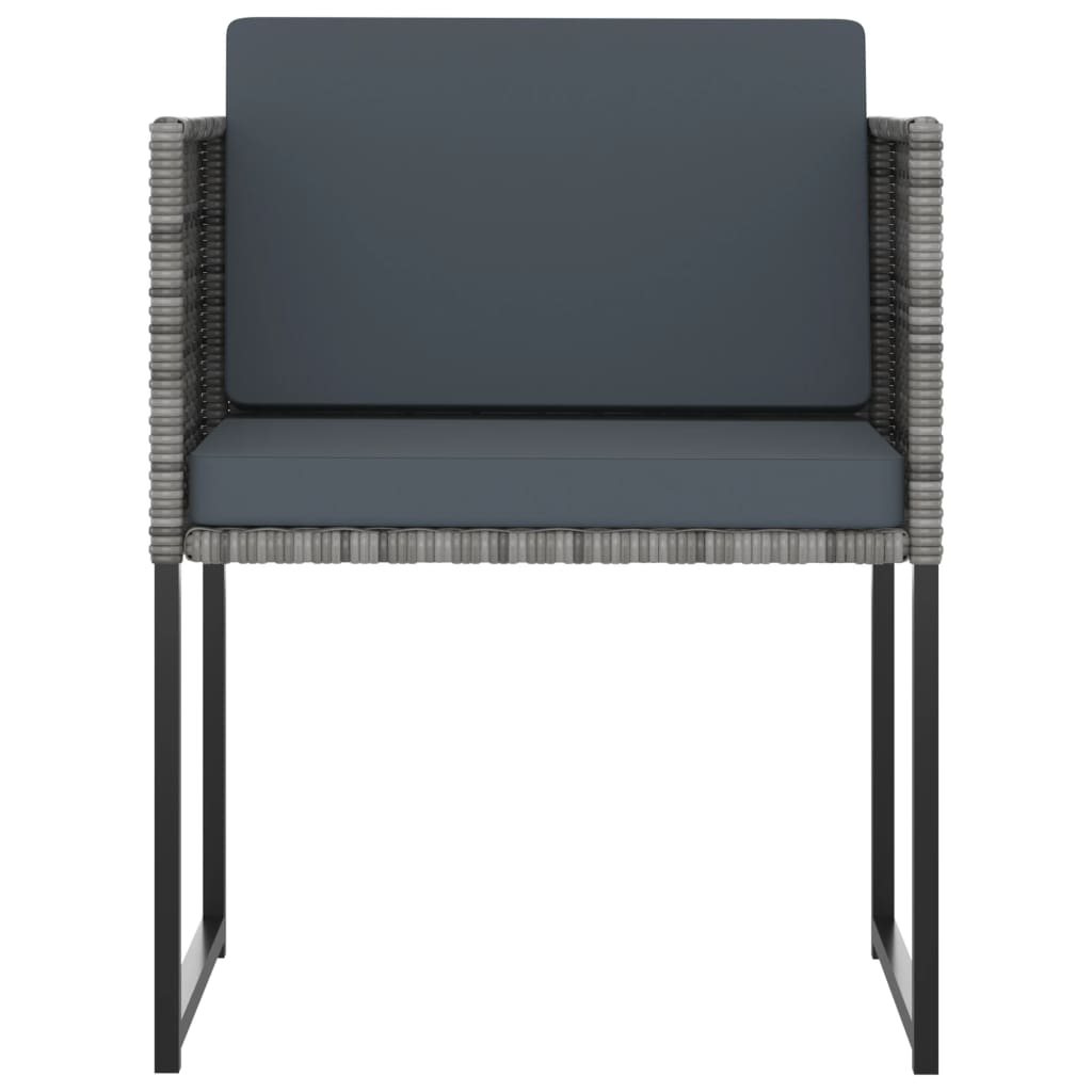 13 pcs conjunto jantar exterior com almofadões vime PE cinzento