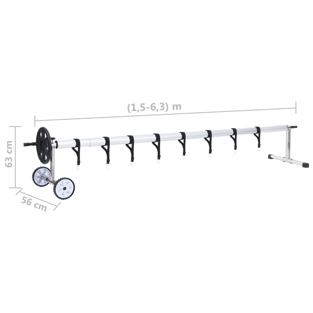 Enrolador para cobertura de piscina com base em aço inoxidável