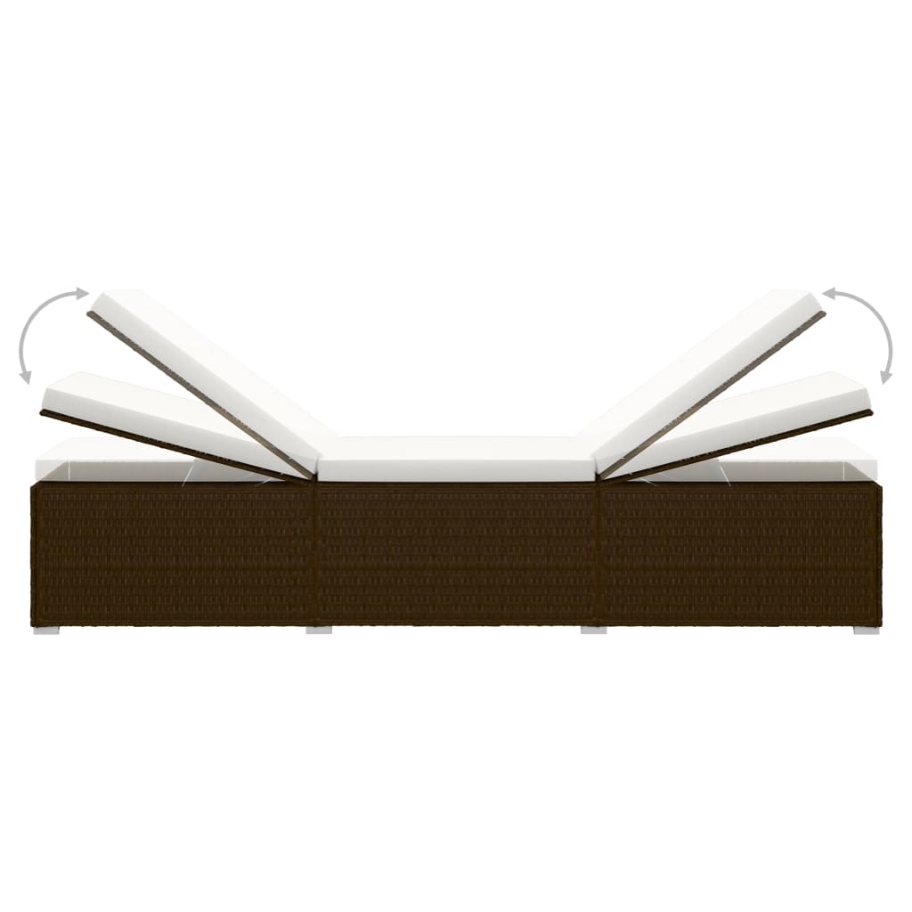 3 pcs espreguiçadeiras jardim c/ mesa de centro vime PE branco