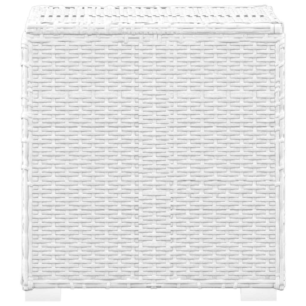 3 pcs espreguiçadeiras jardim c/ mesa de centro vime PE branco