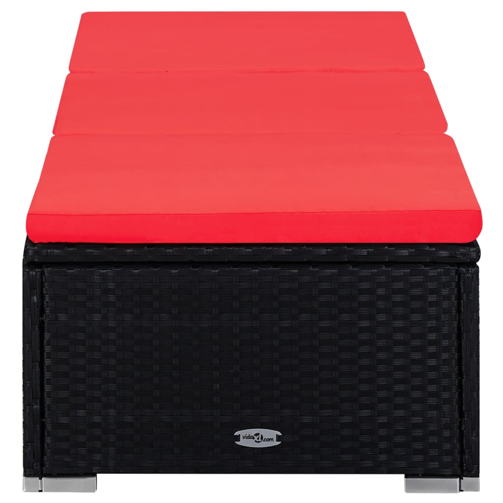 3 pcs espreguiçadeiras jardim c/ mesa de centro vime PE branco