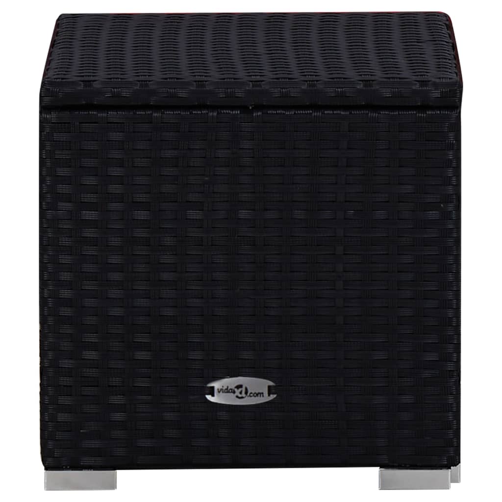 3 pcs espreguiçadeiras jardim c/ mesa de centro vime PE branco