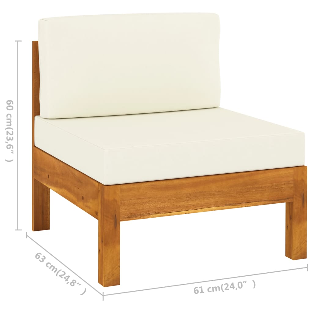 Conjunto de 10 peças de lounge de jardim com almofadas 100x60 cm madeira de acácia