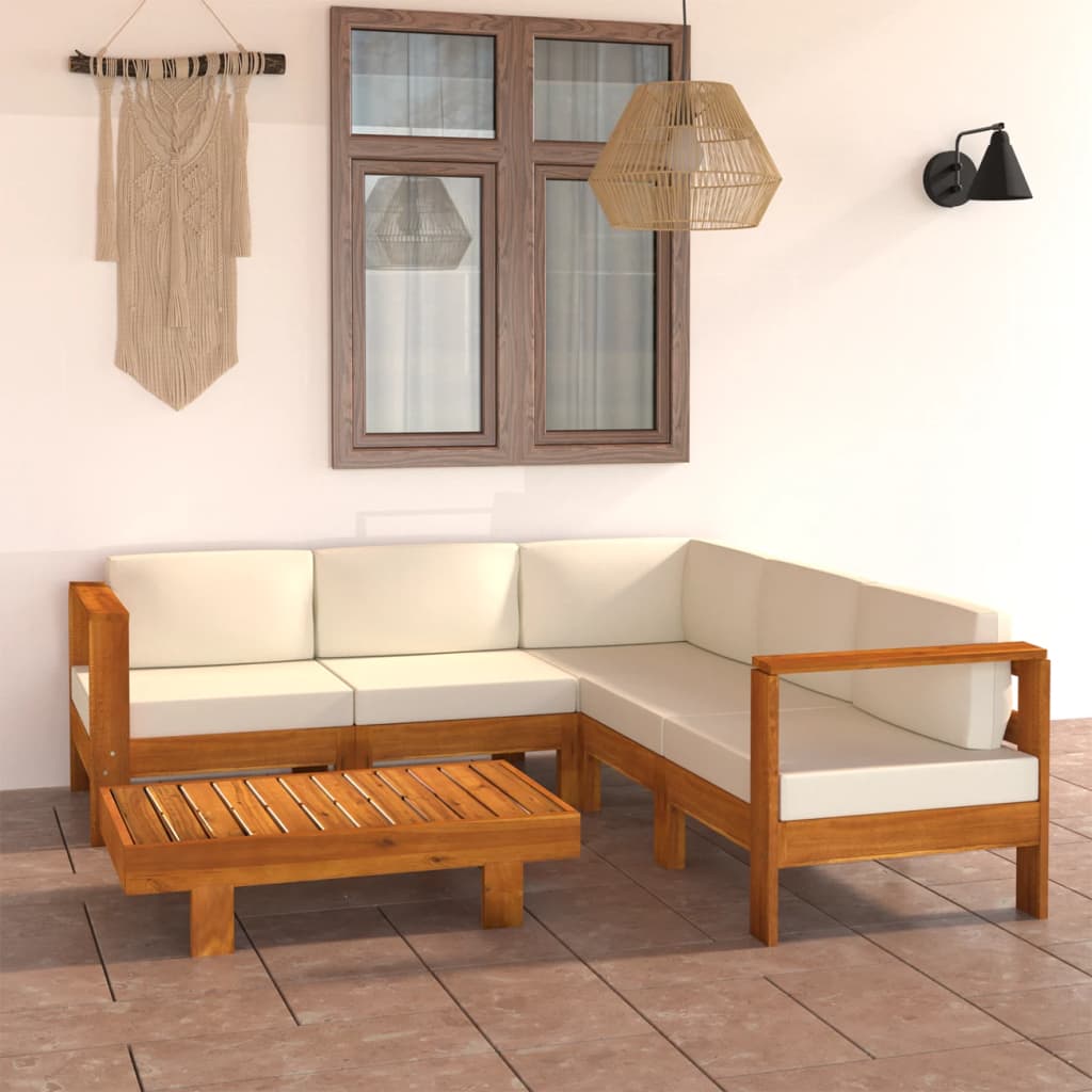 Conjunto de lounge de jardim com 9 peças e almofadas 100x60 cm madeira de acácia