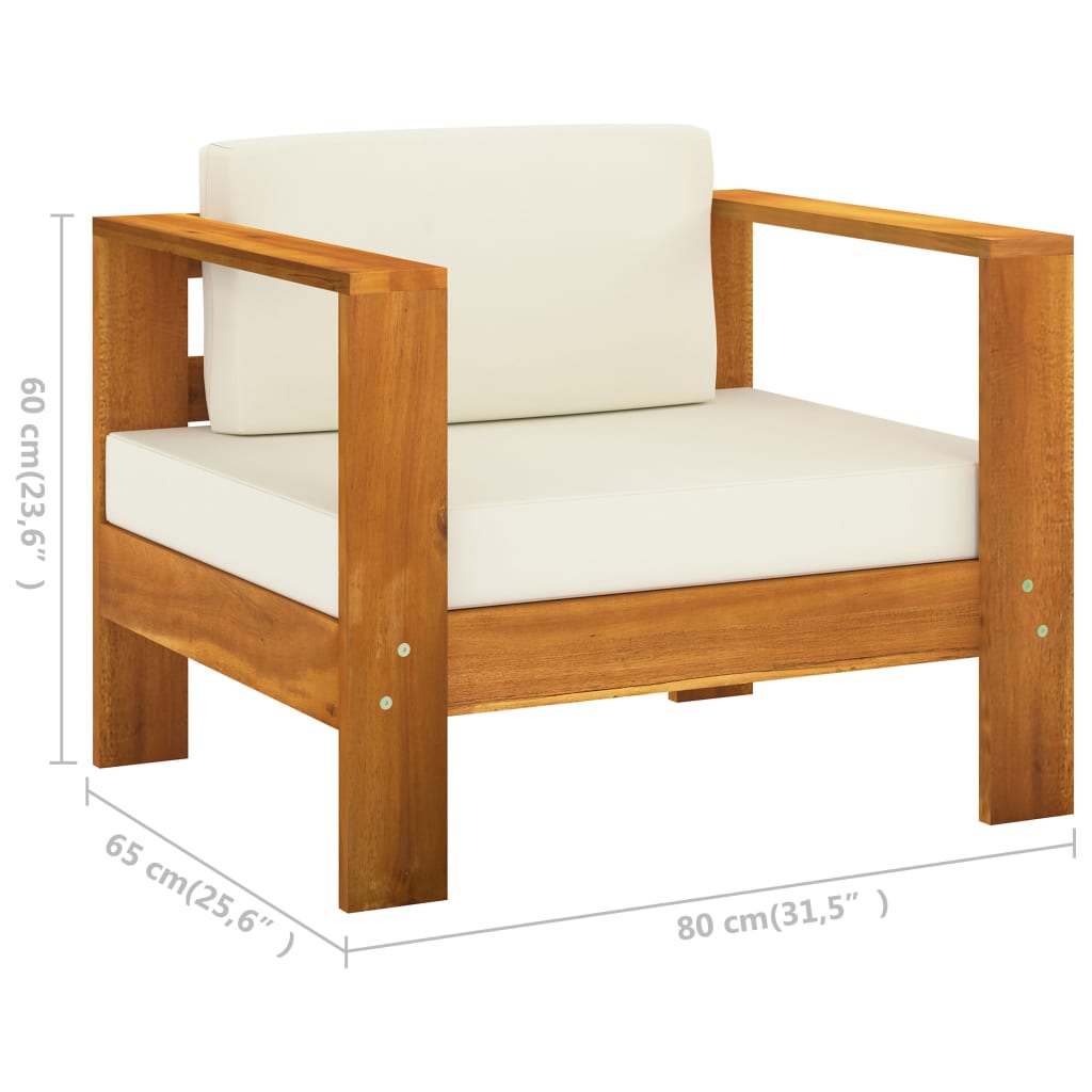 Conjunto de 10 peças de lounge de jardim com almofadas 100x60 cm madeira de acácia