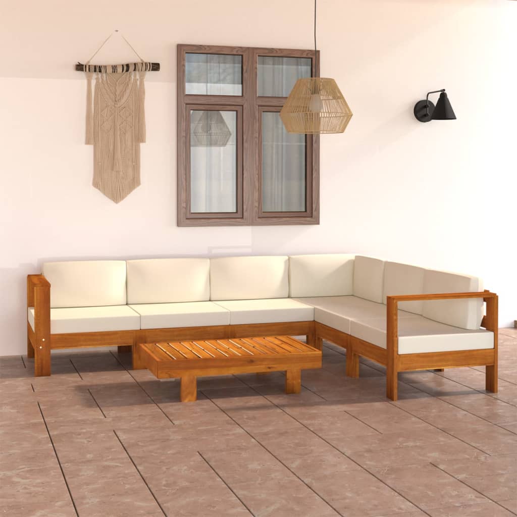 Conjunto de lounge de jardim com 9 peças e almofadas 100x60 cm madeira de acácia