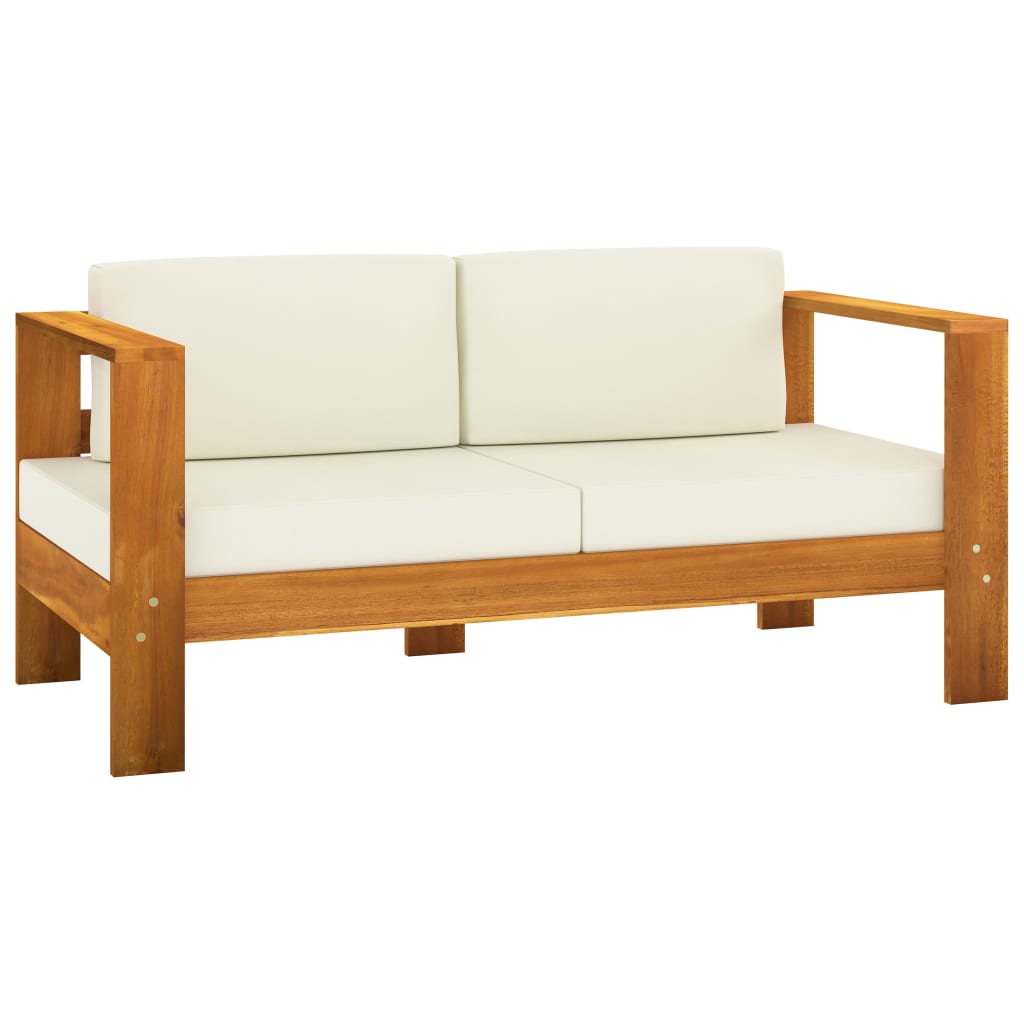 Conjunto de lounge de jardim com 9 peças e almofadas 100x60 cm madeira de acácia