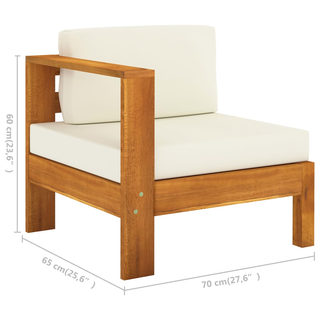 Conjunto de 10 peças de lounge de jardim com almofadas 100x60 cm madeira de acácia