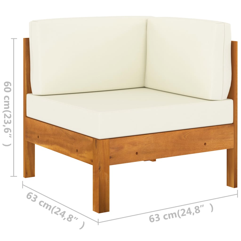 Conjunto de lounge de jardim com 9 peças e almofadas 100x60 cm madeira de acácia