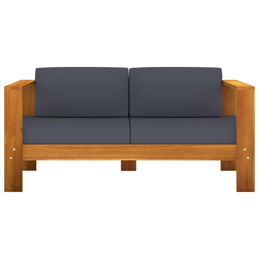 Conjunto de lounge de jardim com 9 peças e almofadas 100x60 cm madeira de acácia
