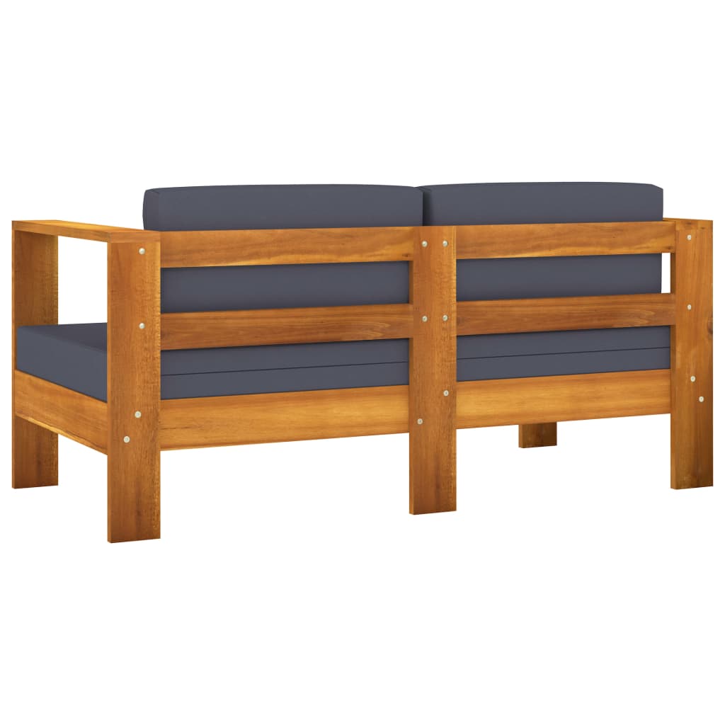 Conjunto de lounge de jardim com 9 peças e almofadas 100x60 cm madeira de acácia