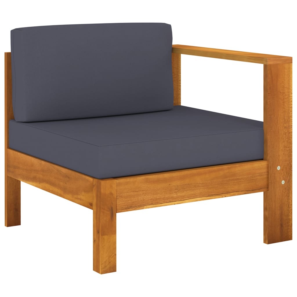Conjunto de lounge de jardim com 9 peças e almofadas 100x60 cm madeira de acácia