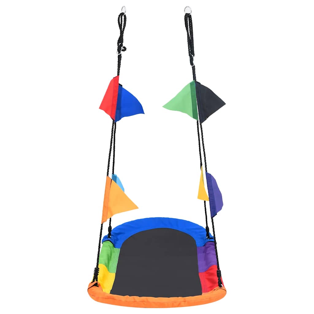 Baloiço estilo ninho com bandeiras 165x70 cm