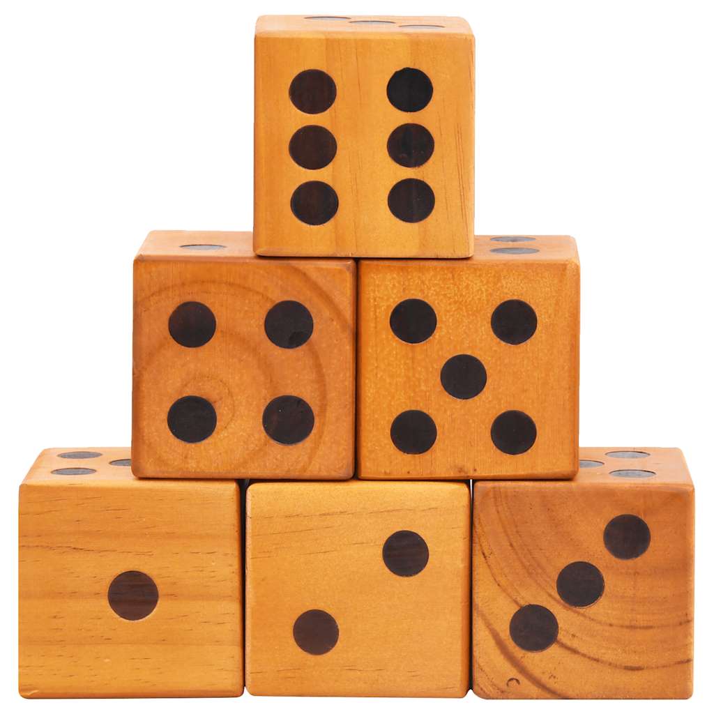 Jogo de dados gigantes para quintal 6 pcs pinho maciço