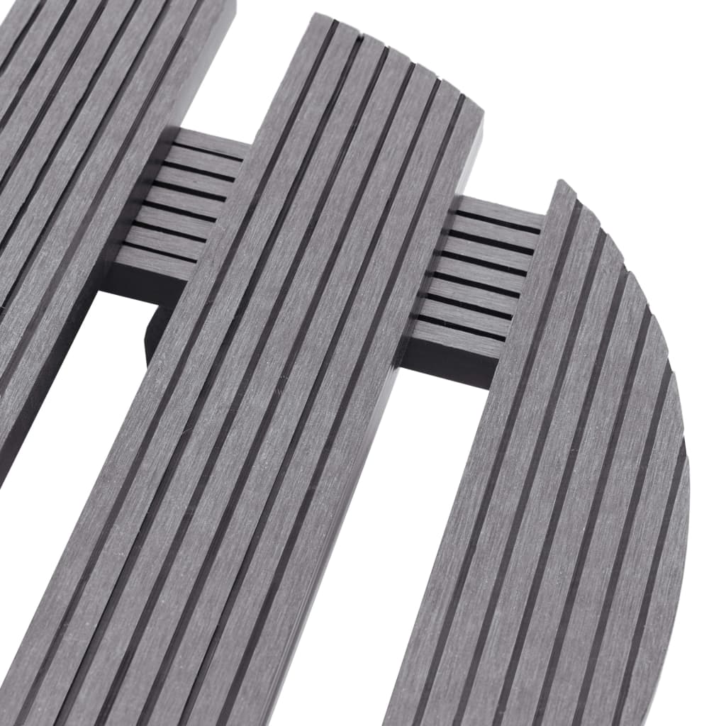 Suportes com rodas para vasos 2 pcs 30x30x7,5 cm WPC cinzento