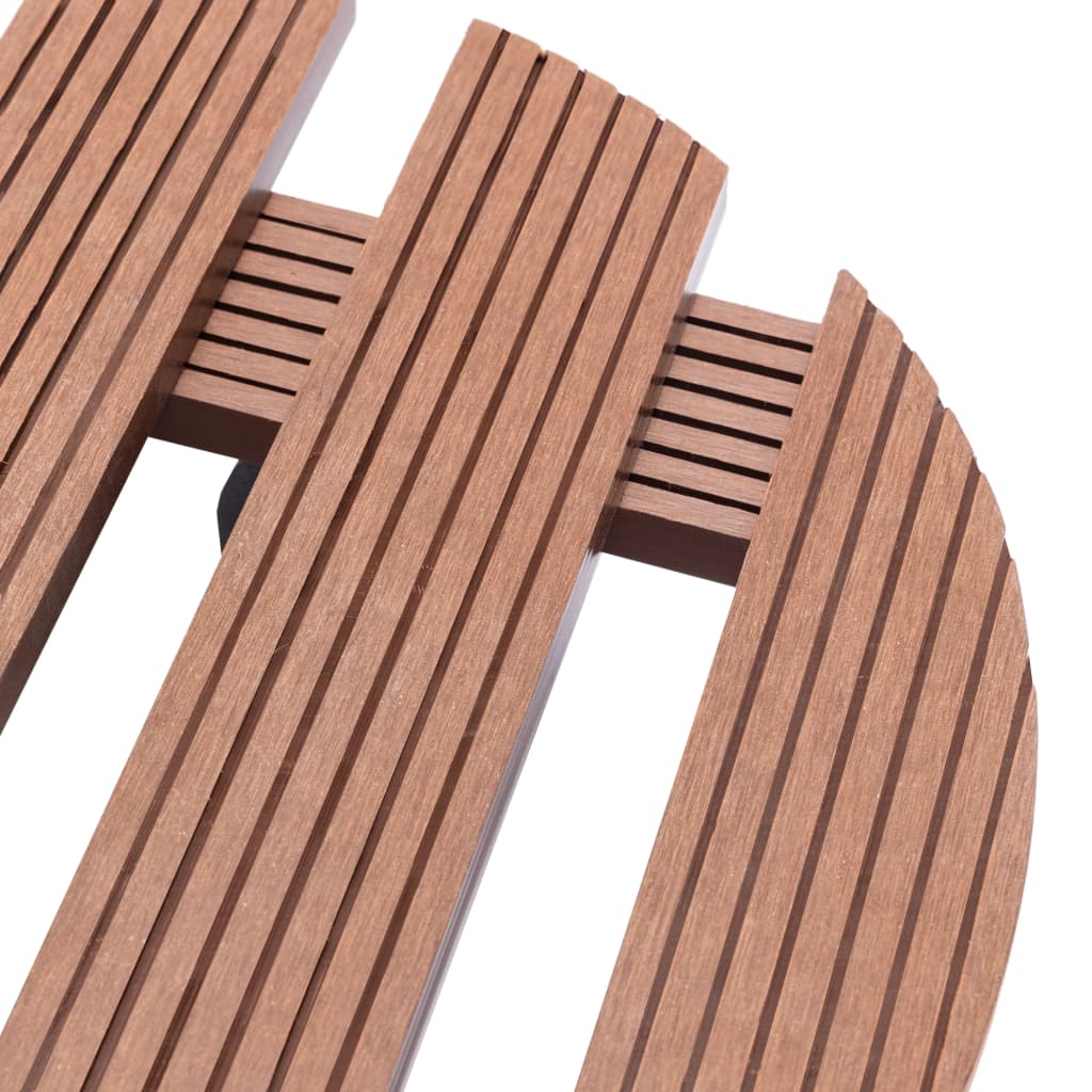 Suportes com rodas para vasos 2 pcs 30x30x7,5 cm WPC cinzento