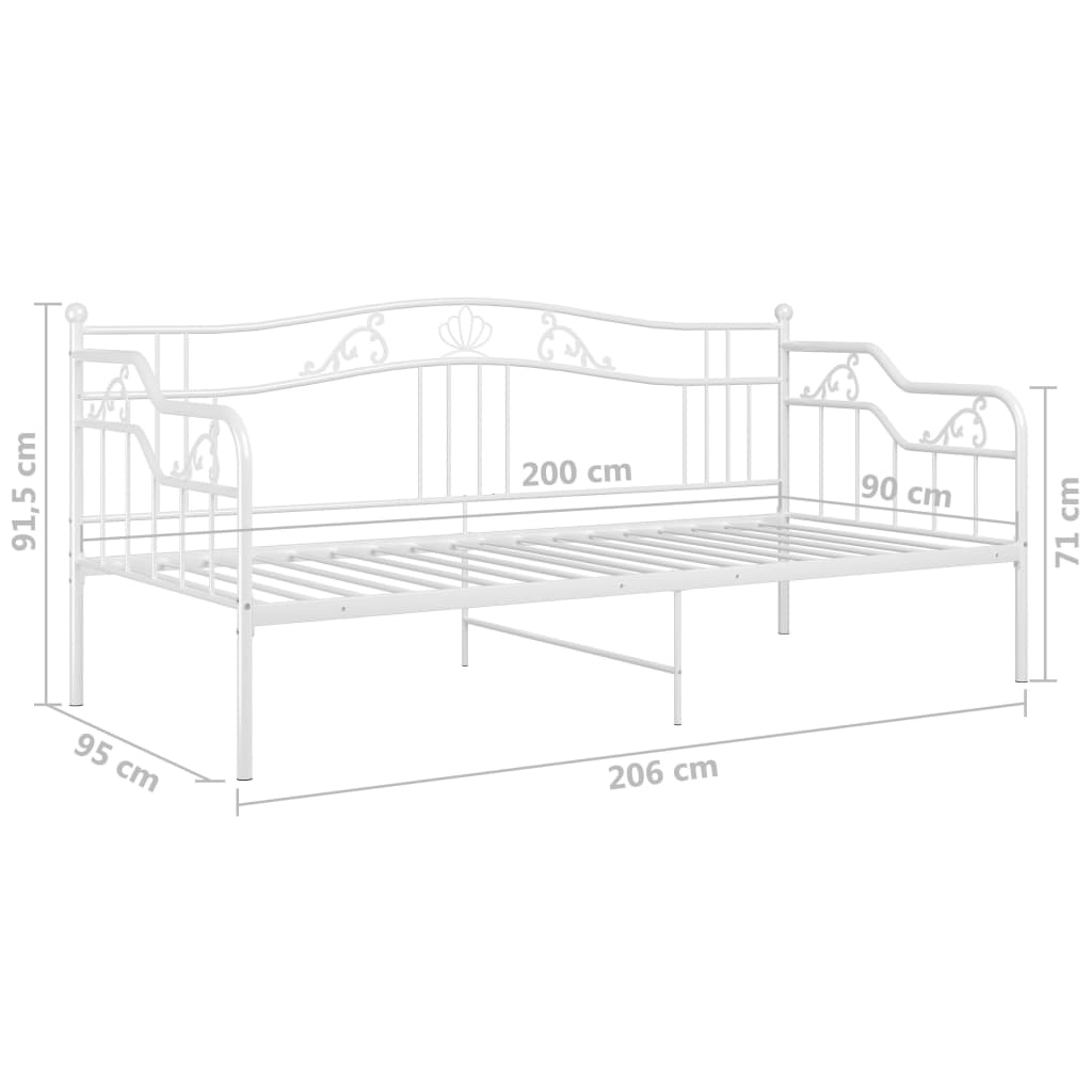 Sofá-cama 90x200 cm metal branco