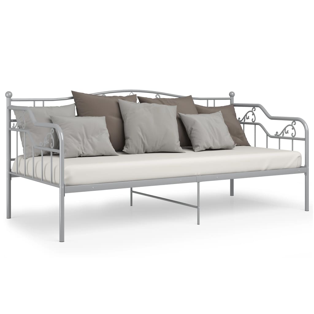 Sofá-cama 90x200 cm metal cinzento
