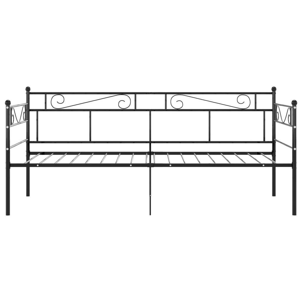 Sofá-cama 90x200 cm metal preto