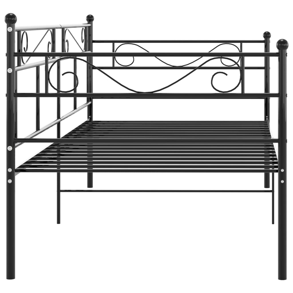 Sofá-cama 90x200 cm metal preto