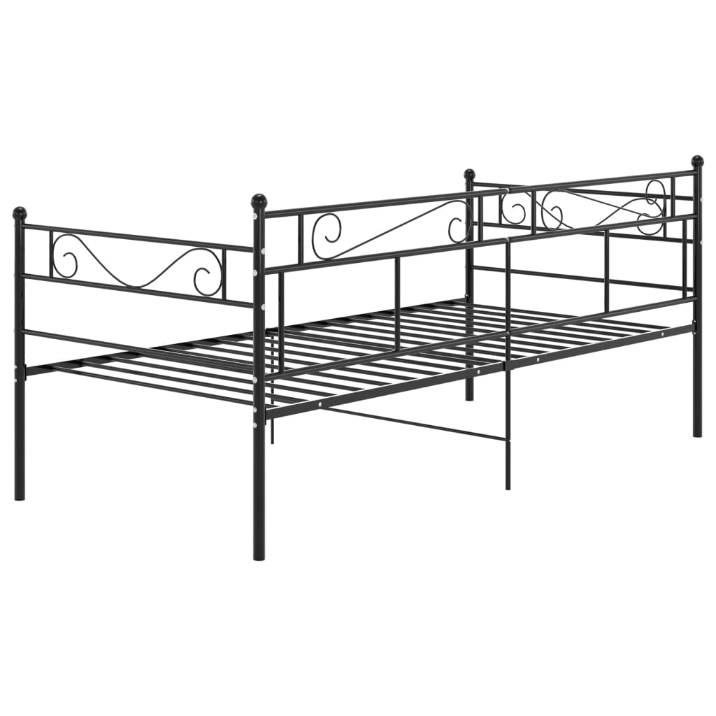 Sofá-cama 90x200 cm metal preto