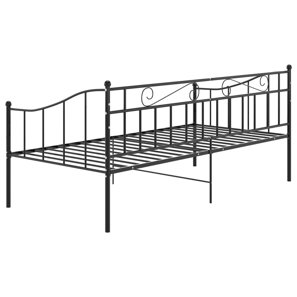 Sofá-cama 90x200 cm metal preto